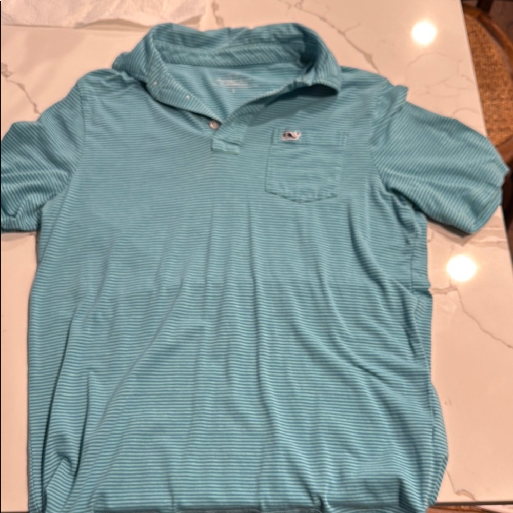 Boys Vineyard Vines Blue Striped Polo Shirt